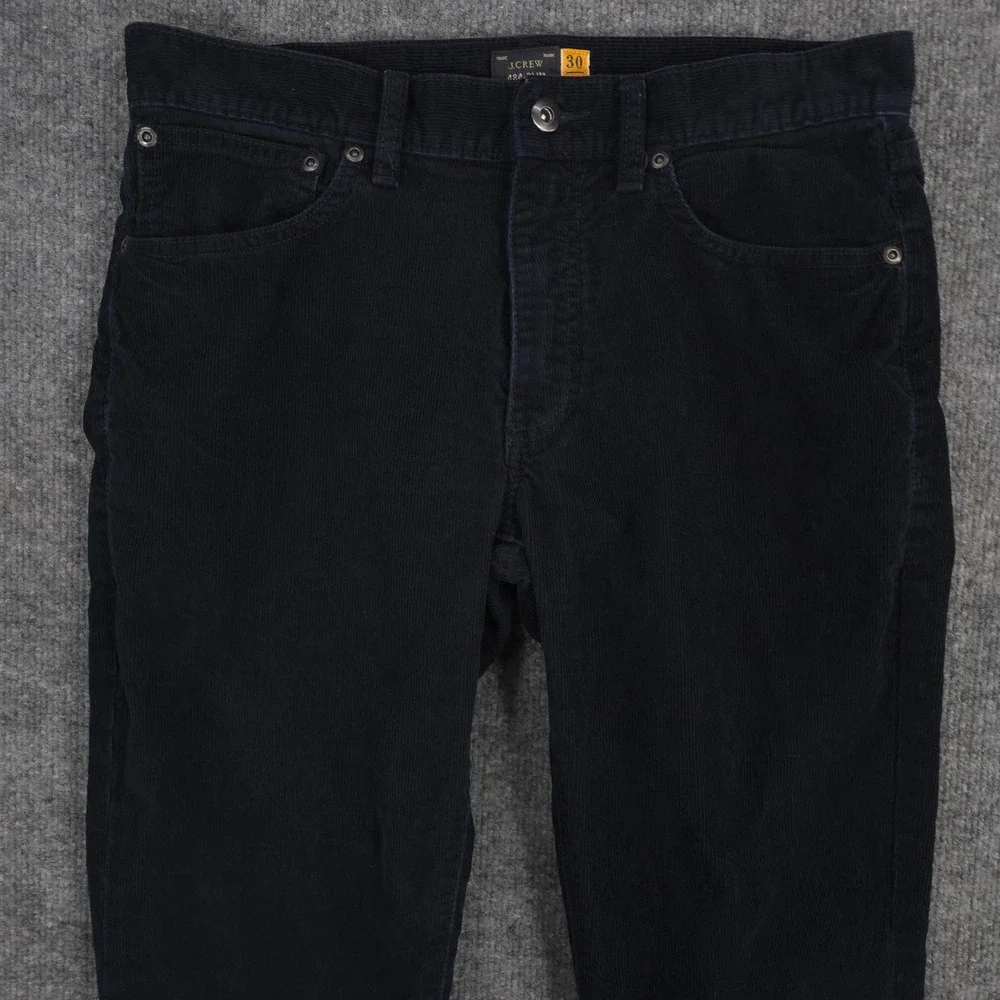 J Crew Corduroy Pants Mens 30X32 Deep Navy Blue 484 Slim Straight Preppy Casual‎